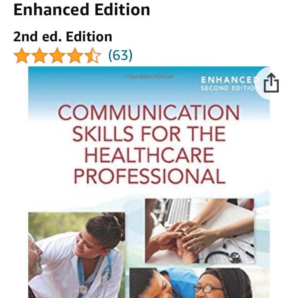 Text book
Communication Skills for the Healthcare Professional